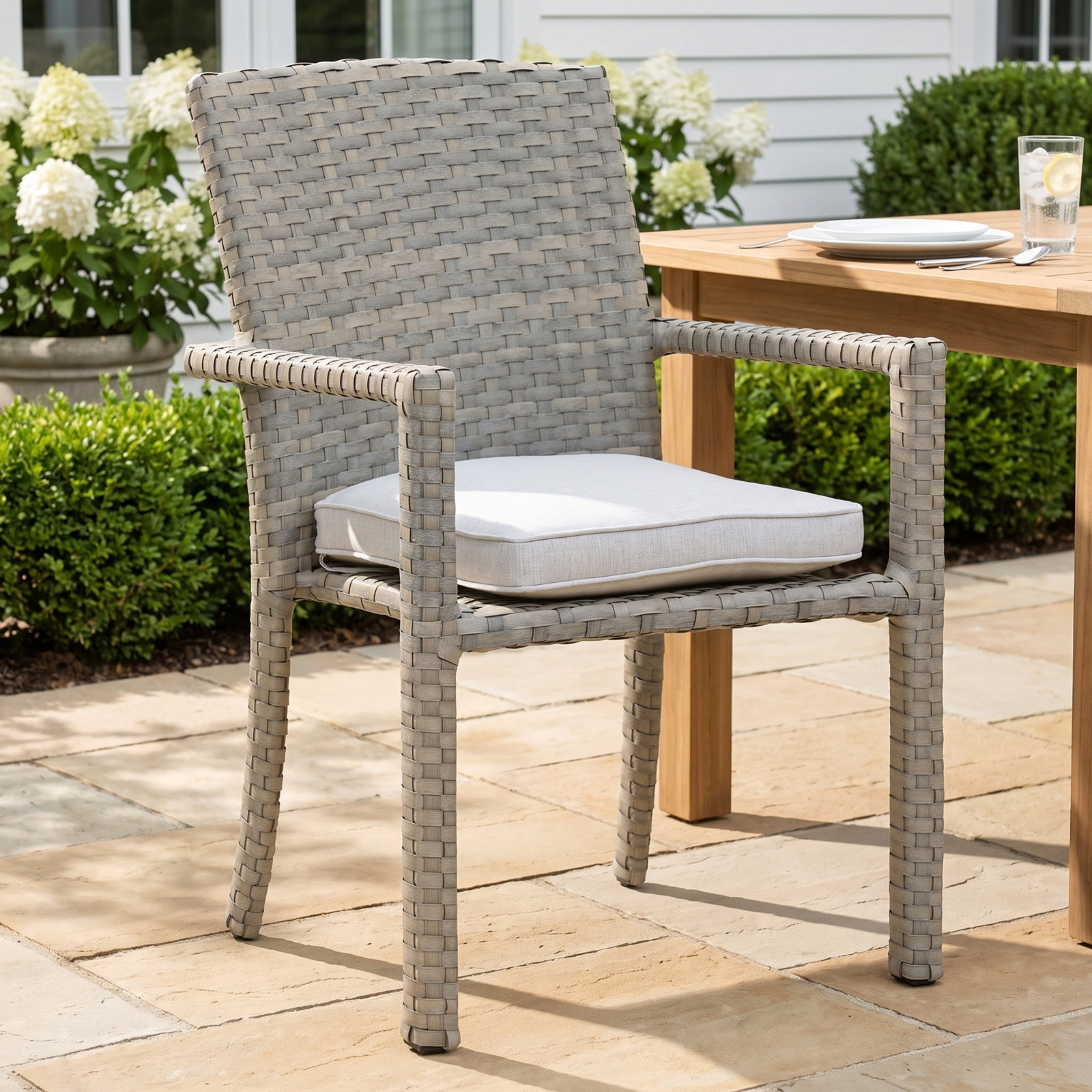 Majorca Sunbrella® Patio Armchair, Cast Silver Sunbrella®
