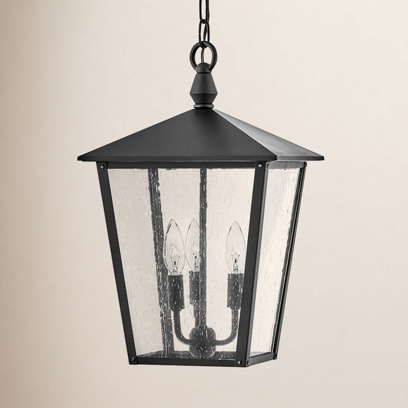 Huntersfield 3 -Bulb 17.75" H Outdoor Hanging Lantern, Black