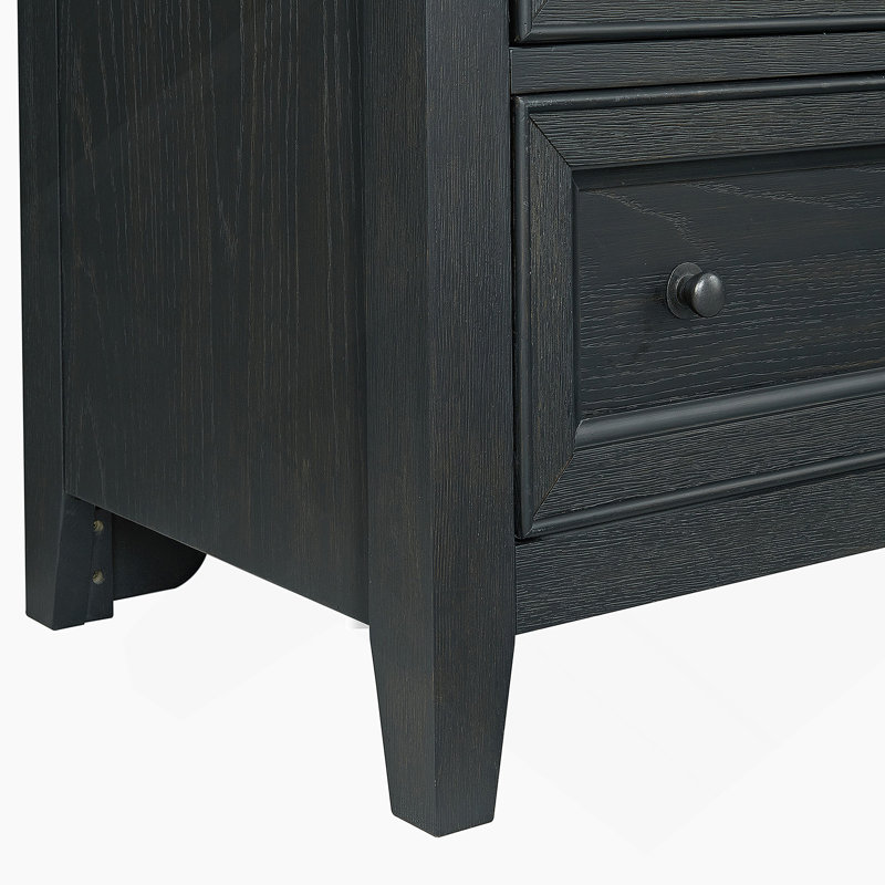 Commode horizontale à 8 tiroirs, Noir