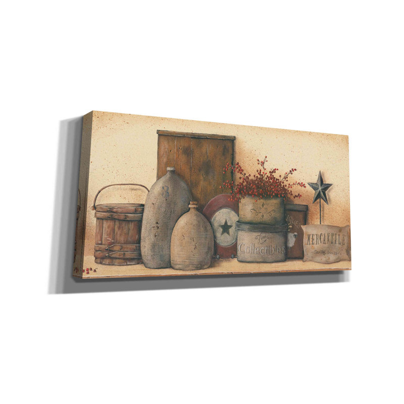 «Antique Treasures I» par Pam Britton, art mural sur toile, H 30 po x l 60 po x P 1,5 po