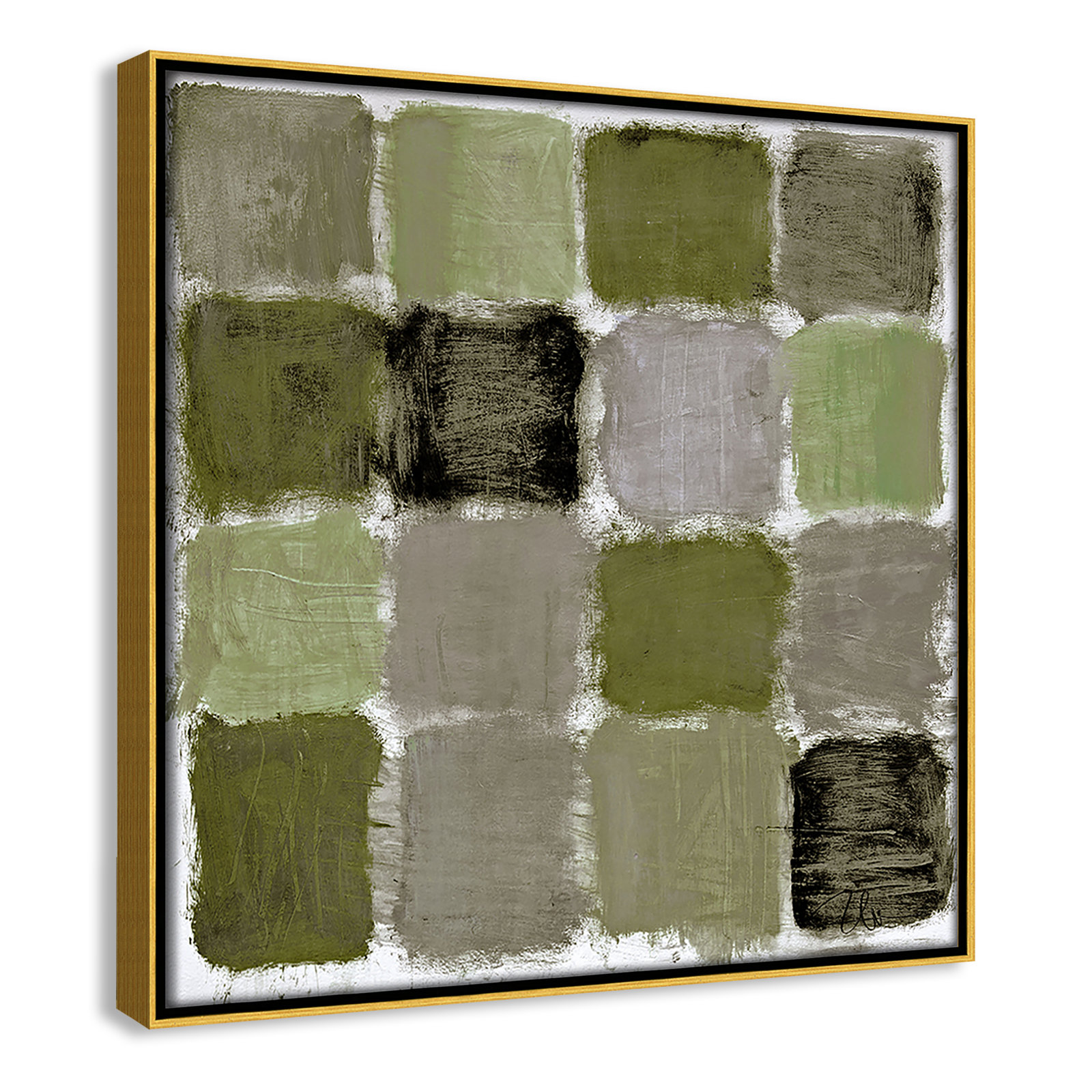 Powder Room Reflections Print by , 13.5" H x 13.5" W, Gold