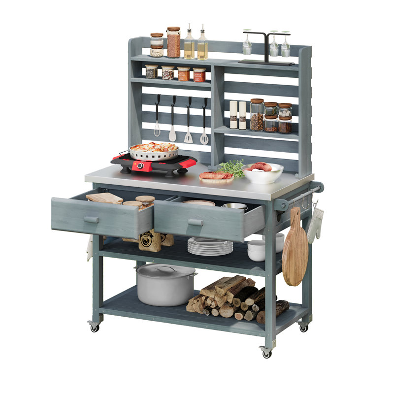 Îlot de cuisine, Bleu gris