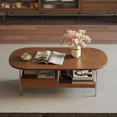 Table basse de style français avec rangement rétro