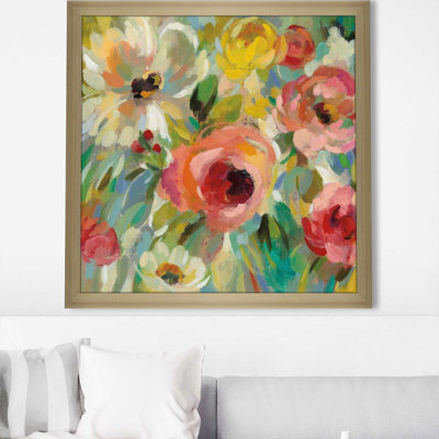 Vivid Coral Floral I I - Painting