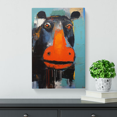 Hippo Expressionism - Wrapped Canvas