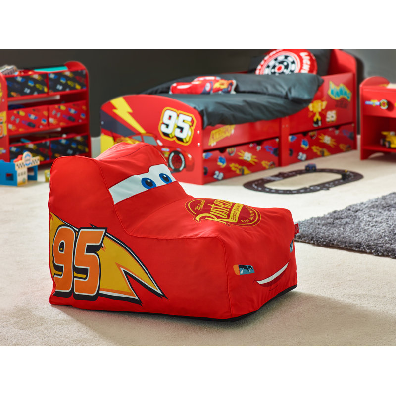 Pixar Lightning McQueen Cars Shaped Bright Red Beanbag