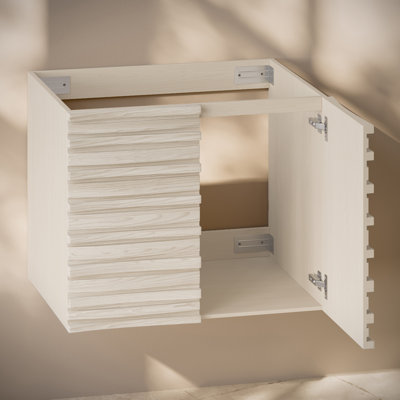 Cascade 30" Wall-Mounted Bathroom Vanity Cabinet Without Top In White Oak