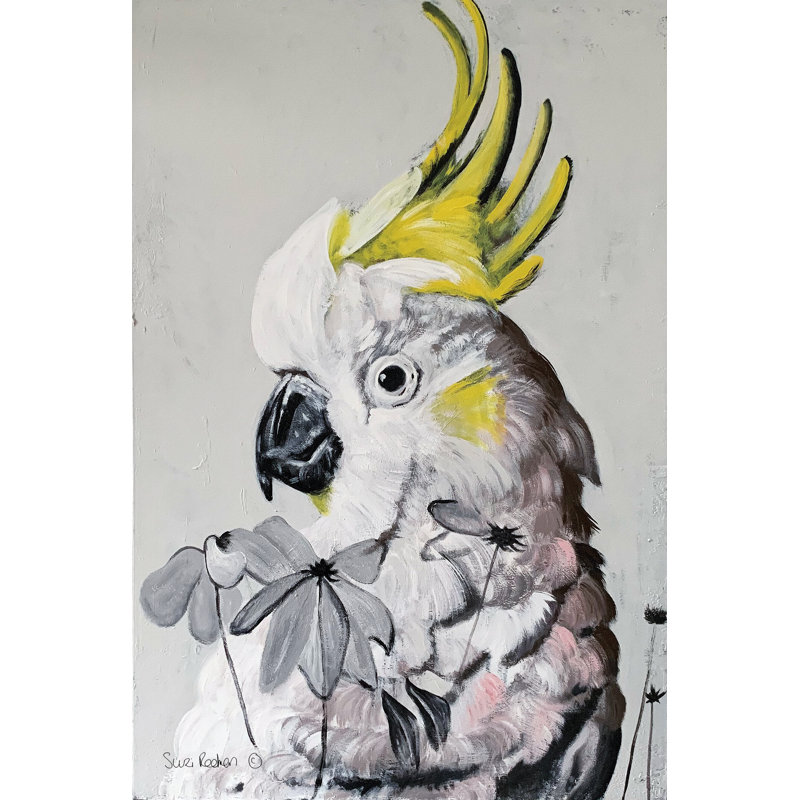 Polly, peinture encadrée, H 48 po x l 32 po, Toile avec cadre érable, Non
