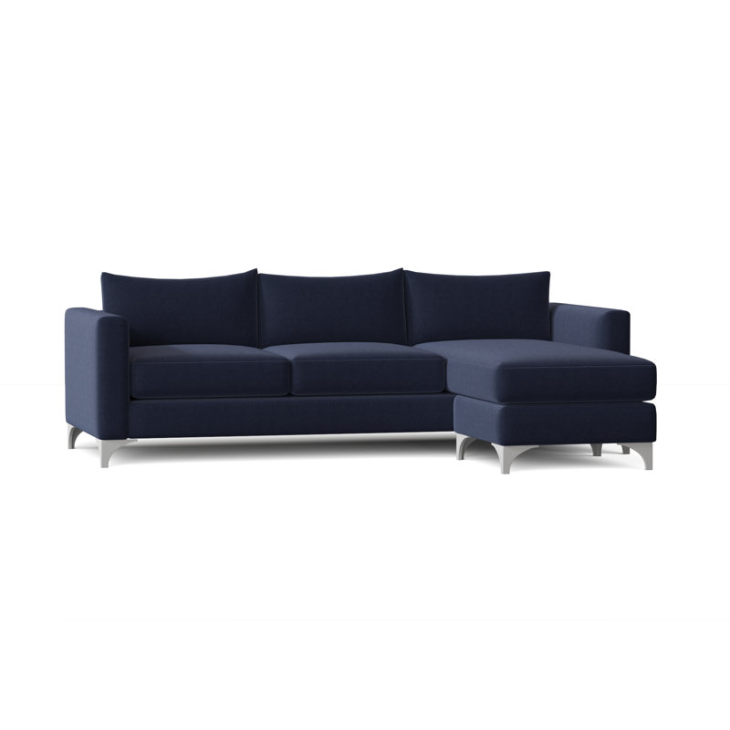 Vess 87" Wide Reversible Sofa & Chaise with Ottoman, Akiko Midnight Performance
