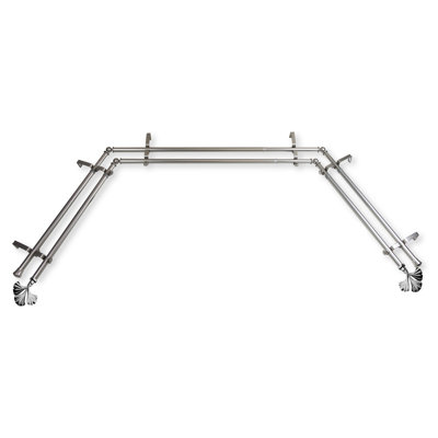 Ifzah Adjustable Steel Bay Window Double Curtain Rod with Resin Finials