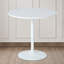 Élégante table de salle à manger ronde pour la cuisine et la salle à manger, plateau en panneau de fibres à densité moyenne avec base en métal (blanc)