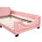 Twin Size Upholstered Daybed With Carton Ears Shaped Headboard, Pink