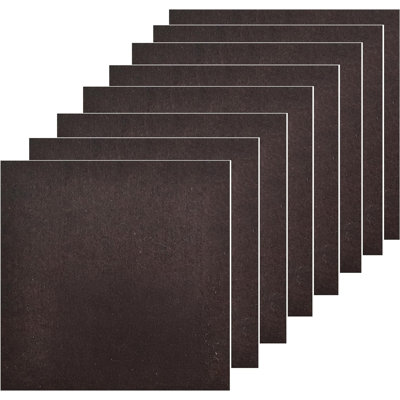 Coussin de feutre auto-adhésif pour meubles carrés, 5 po x 5 po, coupe-à-ajustement pour bois franc, carrelage et stratifié, brun