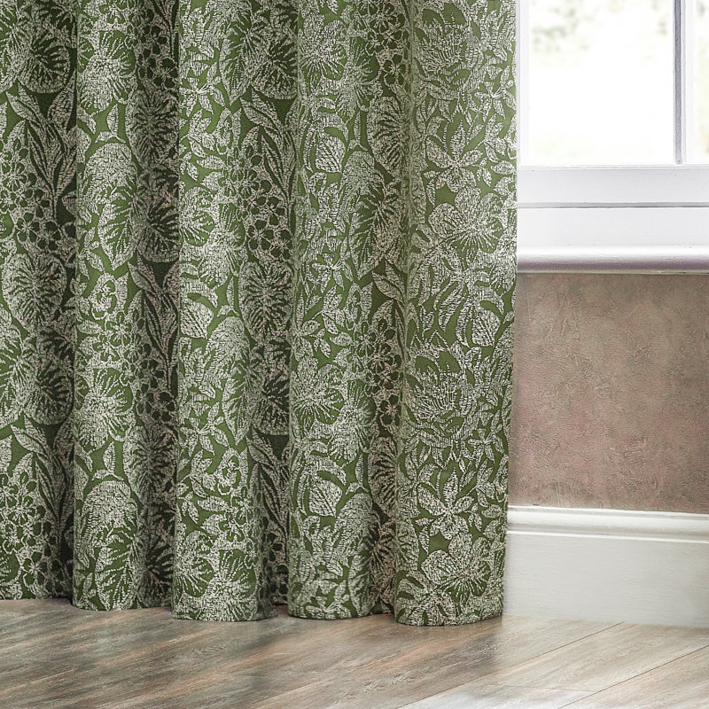 Bali Room Darkening Curtain Pair, Green, 168 W x 183 D cm