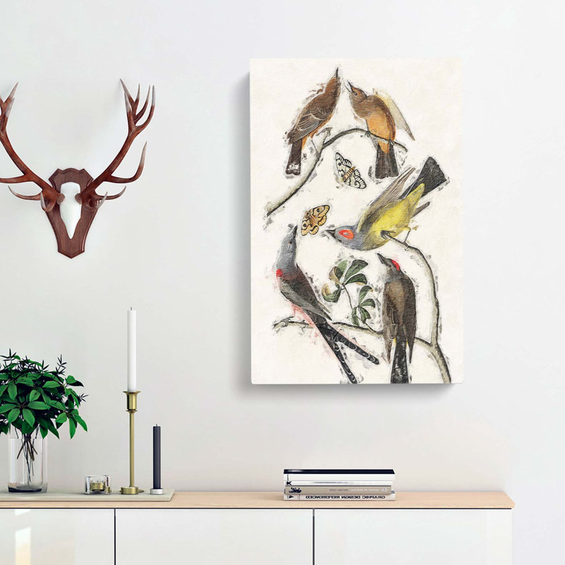 Flycatcher Birds by John James Audubon - Wrapped Canvas, 50cm H x 35cm W x 3cm D