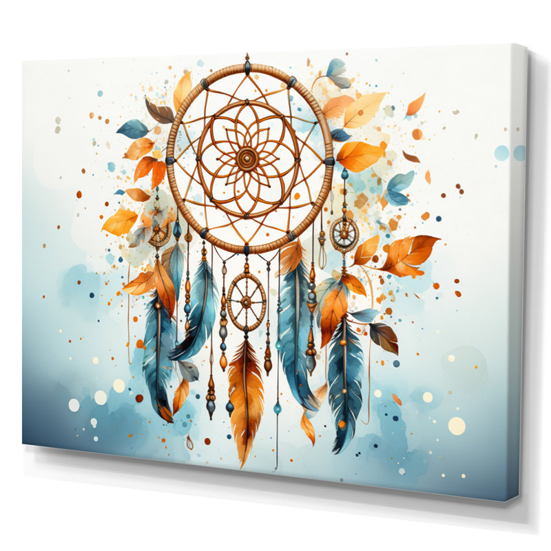 «Orange Dreamcatcher Minimalist Harmony» sur impression sur toile, Toile tendue, H 30 po x l 40 po x P 1,5 po