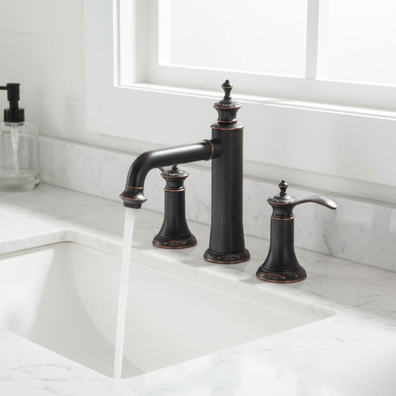 Oil Rubbed Bronze Widespread Bathroom Faucet 3 Hole-Modern Transitional Vanity Sink Faucet, Oil Rubbed Bronze