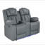 Causeuse inclinable Power Console - lumières DEL, porte-gobelets, table et prise rabattables, tissu en polyester