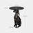 Unique End Tables Office - Pedestal Table with Round Faux Marble Top Black Artistict Labrador Retriever Statue Base NightStand Bedside Simple Table
