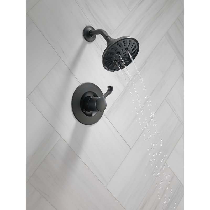 Robinet de douche Esato avec valve brute et technologie H2Okinetic, Noir