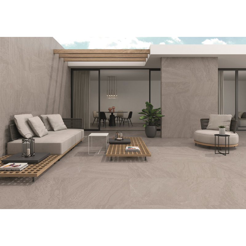 Carreau de porcelaine 18 po x 36 po Outline Slatestone, Gris