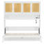 Lit escamotable simple avec armoire supérieure, lit pliable peu encombrant avec éclairage et port USB, blanc-1693293955