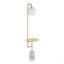 Symbol Contemporary Floor Lamp with Gold Metal Side Table and White Marble Base