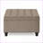 Ottoman with Storage, Large Square Linen Button-Tufted Coffee Table with Wood Legs for Living Room Bedroom | Wood | Linen-633145953