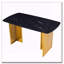 Table de salle à manger rectangulaire moderne en verre trempé avec motif en marbre-132950259