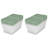 Sterilite Clear Stackable 6 Qt Storage Tote Box Container, Crisp Green (10 Pack)