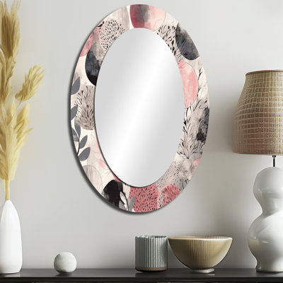Décor de miroir mural rose et gris Minimalims Fludity