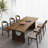 Modern Walnut Rectangular Solid Wood Dining Table-513582899