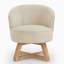 Méridienne pivotante en lin classique | 360 ° pivotant librement avec base et pieds en bois massif en forme de croix | Fauteuil d'appoint confortable pour le salon, la chambre à coucher, le bureau et la commode-541012767-541012754