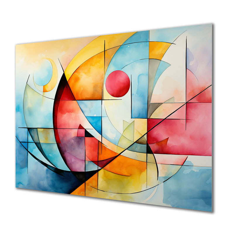 Cubic Soft Colors Tiles II - Geometric Metal Wall Art MT137593, 24" H x 32" W x 1" D