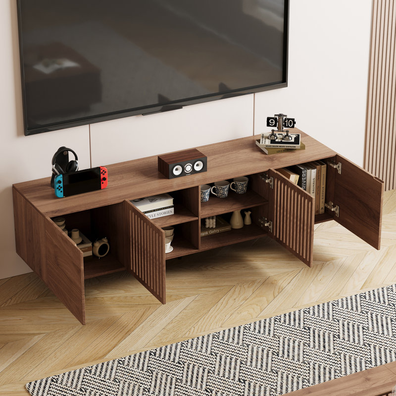 Tv Stand And Media Console & Entertainment Centers With Large Storage Space, 21.65" H x 70.87" L x 15.75" D