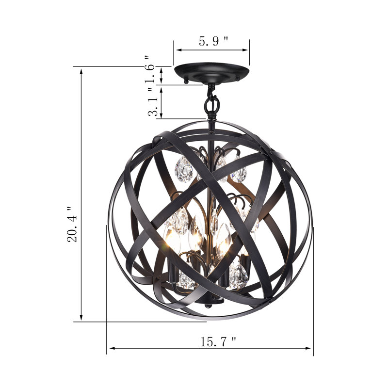 Hannon 4 - Light Dimmable Globe Chandelier