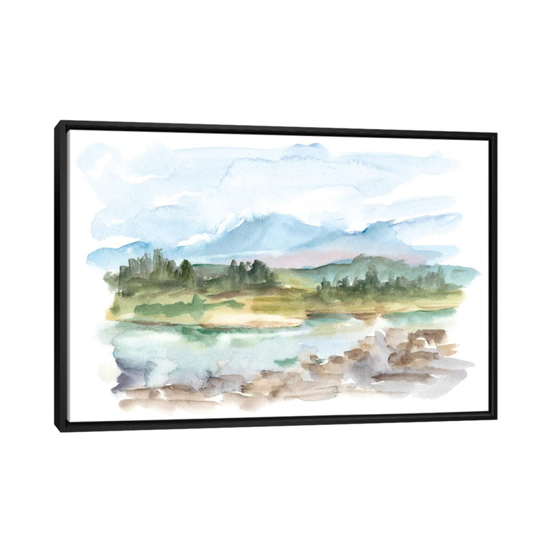 Reproduction d’art, "Mountain Watercolor III" par Ethan Harper, Pas de tapis, H 40 po x l 60 po x 1,5 po