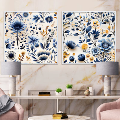 Hardman - Abstract Botanicals Square Collage Set Of 2