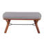 Banc Mid-Century moderne en bois naturel et tissu gris clair-1945603017-1945603021