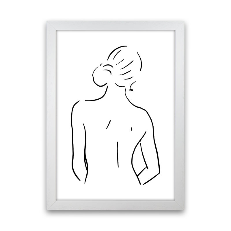 Body Sketches IV - Female - Print, 34cm H x 25cm W x 3cm D, White Framed, Paper