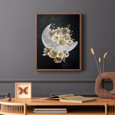 Reproduction encadrée de lune bohémienne - bois massif