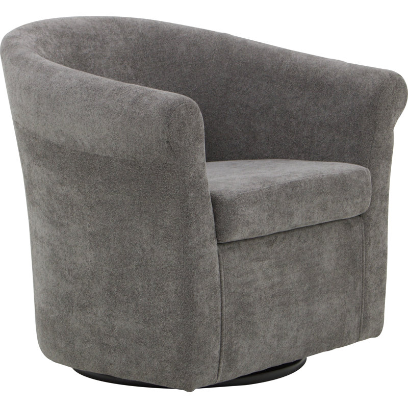 Anstett Upholstered Swivel Barrel Chair, Chloe Slate
