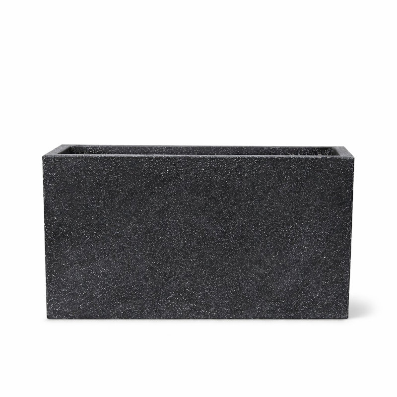 Black Terrazzo Rectangular Pot, Black