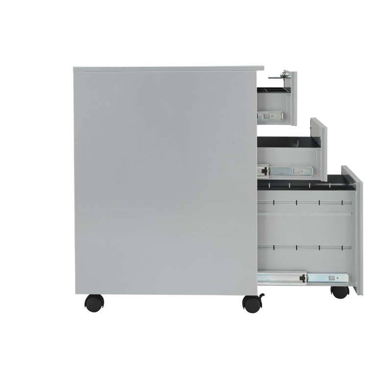 Carron 38cm Wide 3 -Drawer Mobile Steel File Cabinet