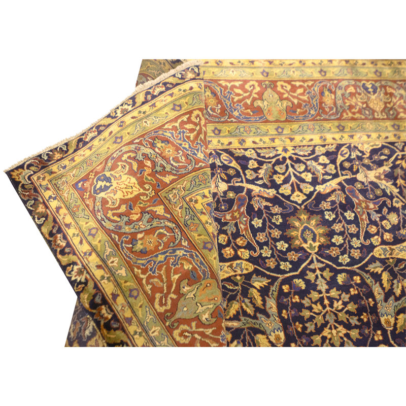 Hand Knotted Wool Area Rug in Black
