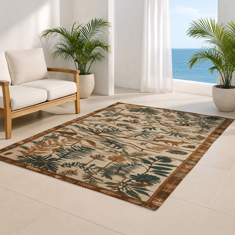 Tapis d'intérieur et d'extérieur brun Nature, Rectangulaire 2 pi x 3 pi