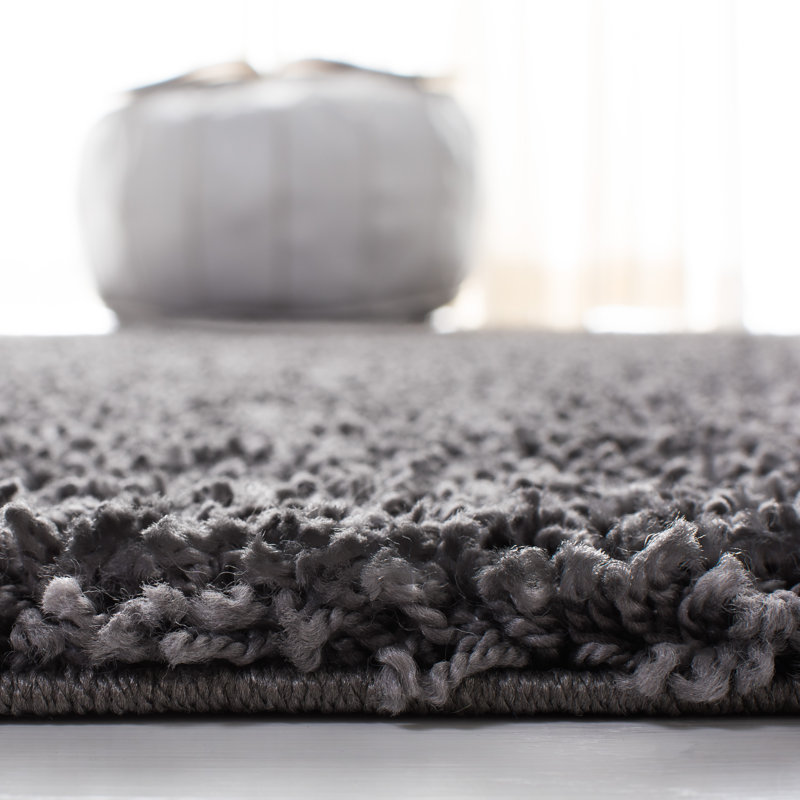 Schwanke Shag Performance Solid Color Rug, Round 4'