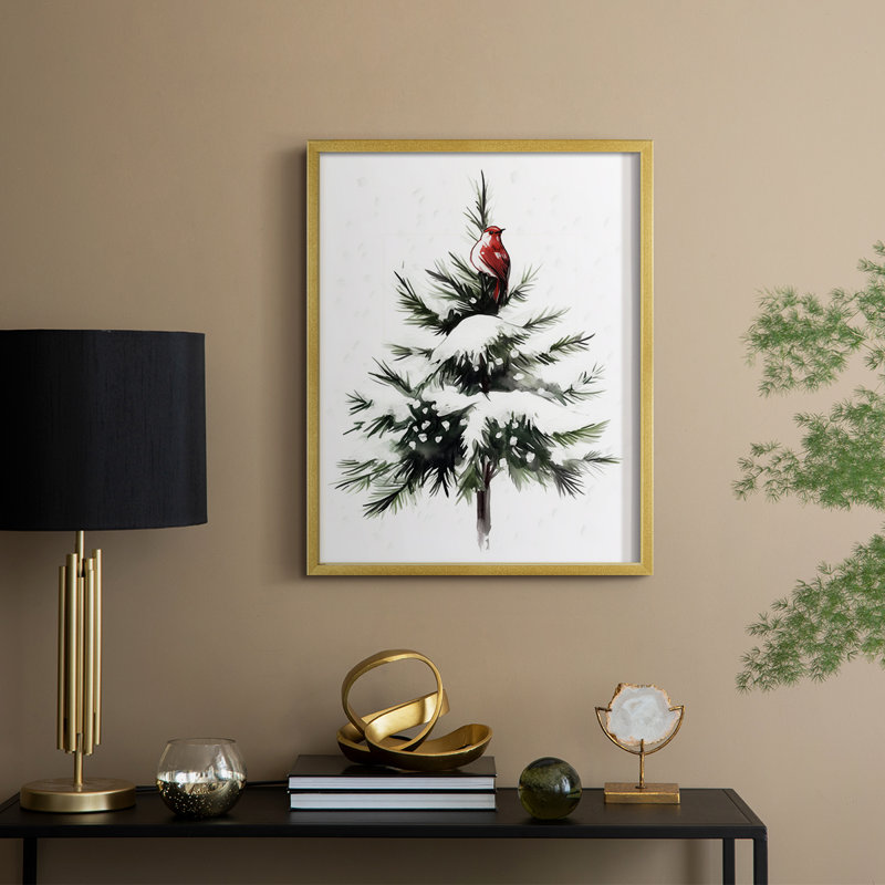 «Christmas Holiday Art» CDXXII encadré, impression - bois massif, H 15 po x l 12 po, Doré