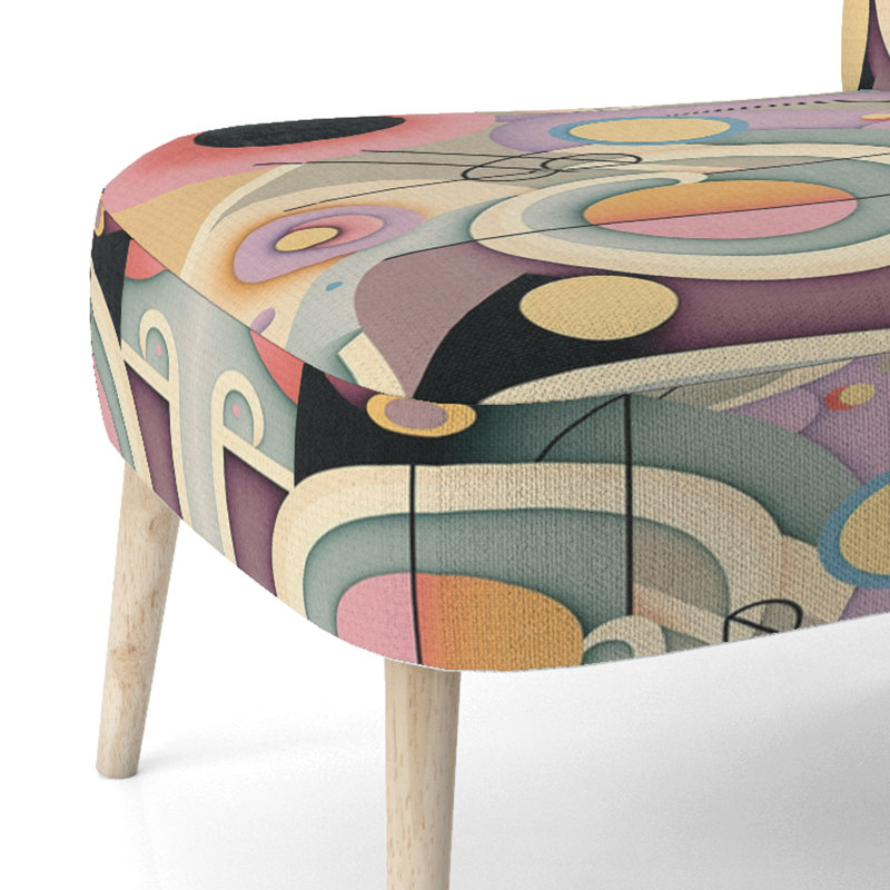 Pastel Art Deco IV - Chaise d'appoint rembourrée contemporaine, chaise d'appoint géométrique abstraite