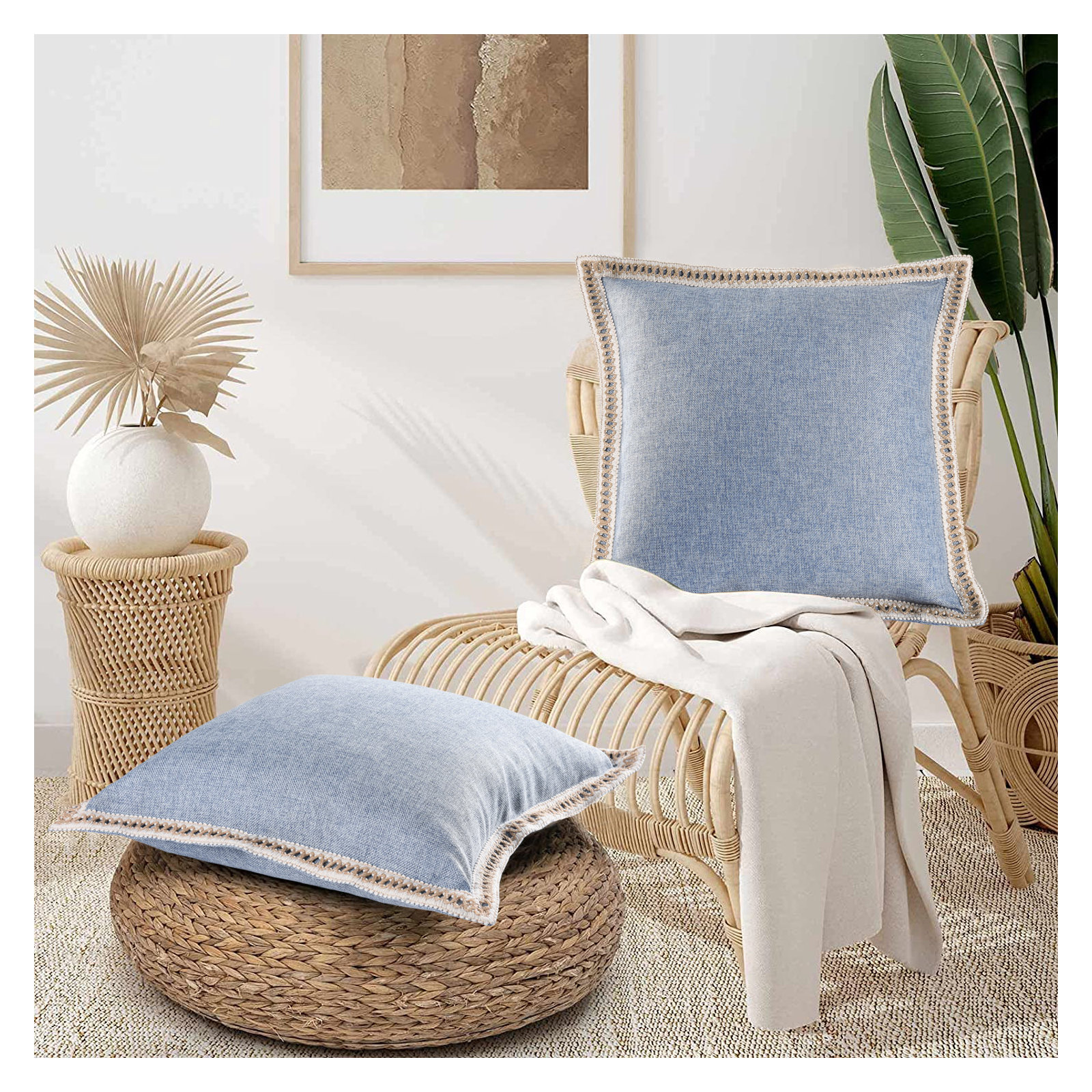 Color Pillow Cover, Blue, Square 20"